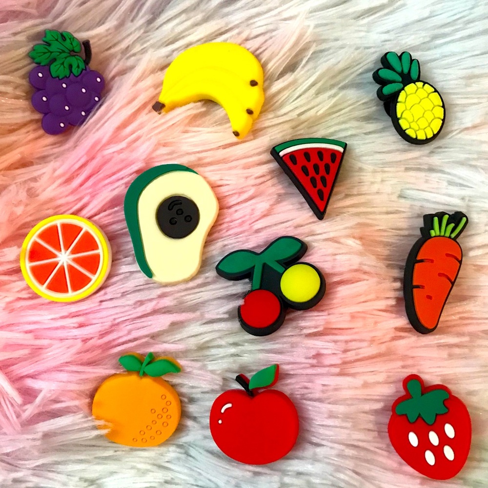 Shoe Charms Fruit & Veggie 10 pieces NWOT